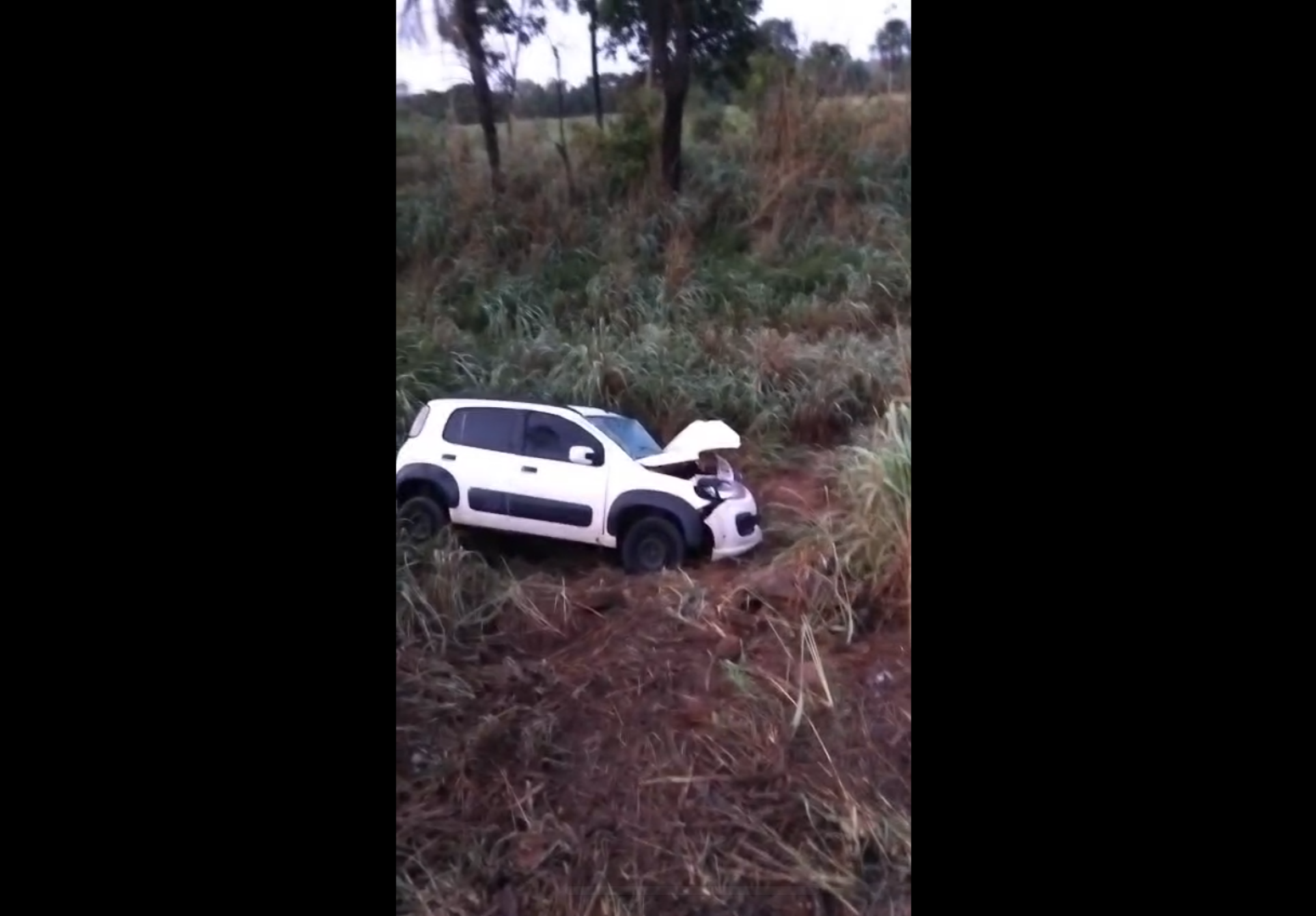 Acidente em rodovia estadual envolveu um Fiat Uno e um Hyundai HB20; uma das vítimas passou por cirurgia e passa bem Veículo do ex-vereador Mario Punca. — Foto: Reprodução