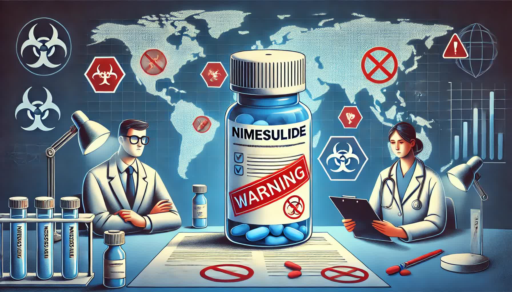 Medicamento anti-inflamatório amplamente usado no Brasil é proibido em diversas nações devido a riscos hepáticos. Foto: Gerada por IA